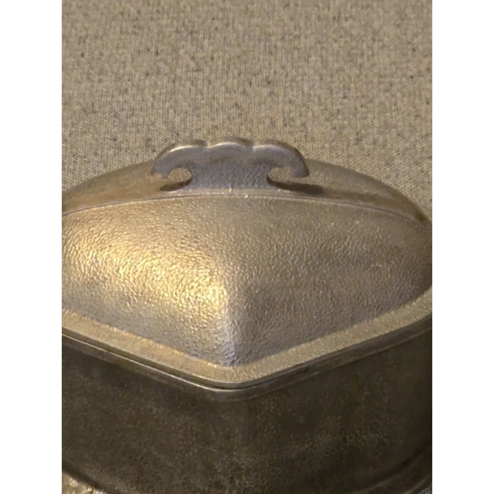 Vintage Guardian Service Ware 2-Qt Triangle Pot w/ Original Metal Hammered Lid